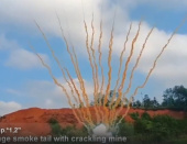 Дневной веерный салют оранжевый БС0715120-ОТ Orange smoke tail with crackling mine 15 залпов купить и заказать в Ростове на Дону